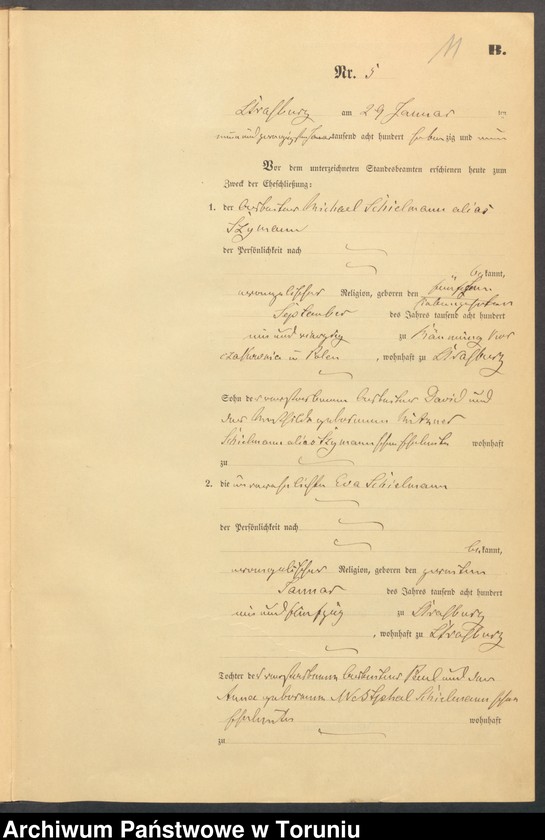 image.from.unit.number "Heiraths-Neben-Register Stadt Strasburg [ Brodnica- Miasto]für das Jahr 1879"