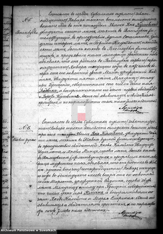 Obraz 6 z jednostki "Duplikat aktov uroždennych, brakosočetavšichsja i umeršich Evangeličesko-Augsburgskago prichoda v Suvalkach na 1878 g."