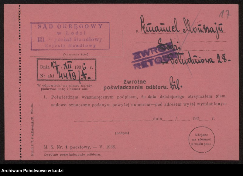 Obraz 19 z jednostki "Emanuel Monszajn- sprzedaż odpadków"