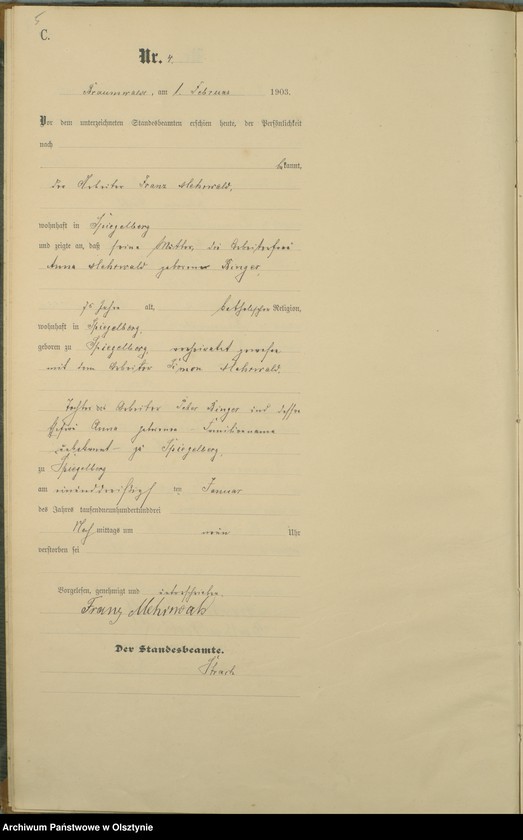image.from.unit.number "Sterbe-Haupt-Register Nr 1 - 42"