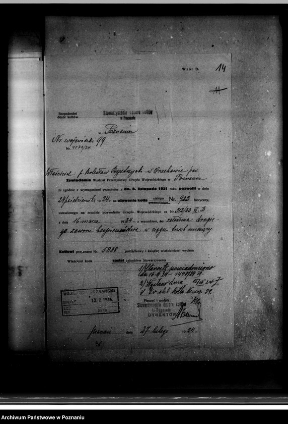 Obraz 19 z jednostki "Eksploatacja lasów i fabryka przeróbki drzewa w Orzechowie powiat wrzesiński B. Bystrzycki nr woj. 99"