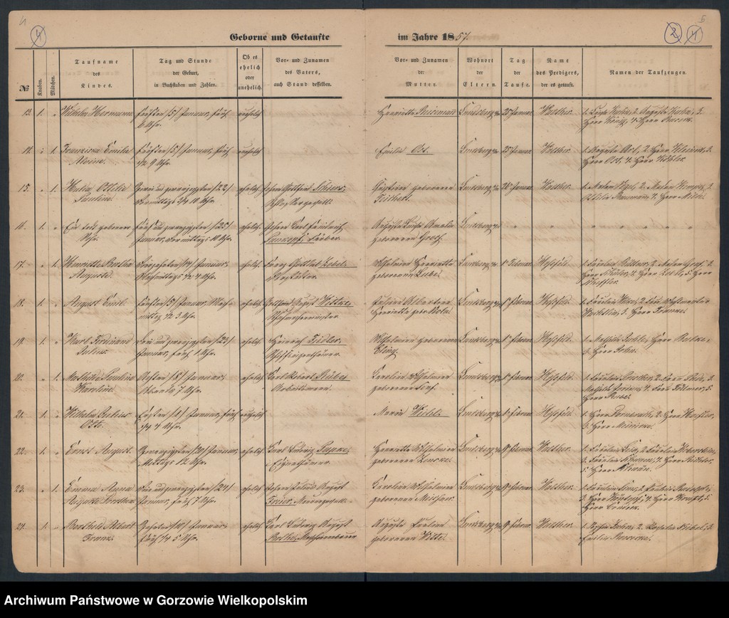 image.from.unit.number "Duplikate der Hauptkirche Landsberg an der Warthe (zawiera też księgę zgonów Konkordien Kirche z 1857 r.)"