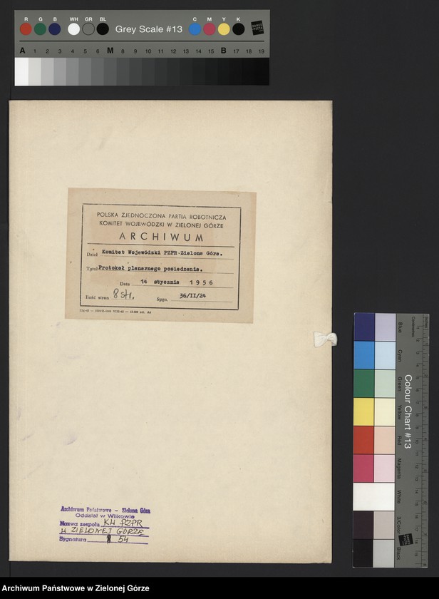 image.from.unit.number "Protokół plenarnego posiedzenia nt.: Przyjęcie referatu sprawozdawczego na Konferencję Wojewódzką, sprawy organizacyjne. 14 stycznia 1956 r."