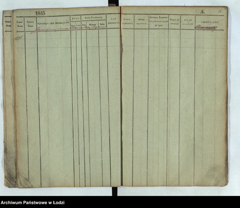 Obraz 13 z jednostki "[Księga ludności stałej Łódź nr 1269-1445]"