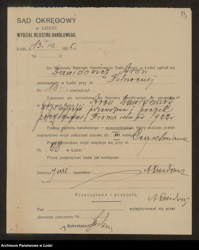 Obraz 15 z jednostki "Aron Dawidowicz- ekspedycja przewozowa i paczek pocztowych"