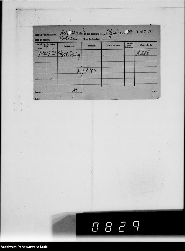 Obraz 12 z jednostki "Adolf Hildebrandt [rachunki za usługi transportowe dla Getta]"