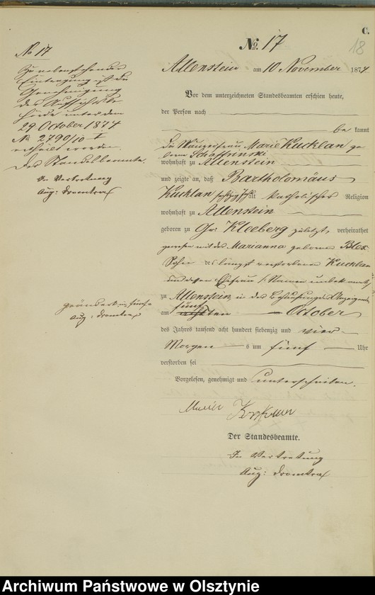 image.from.unit.number "Haupt-Sterbe-Register Nr 1 - 45"