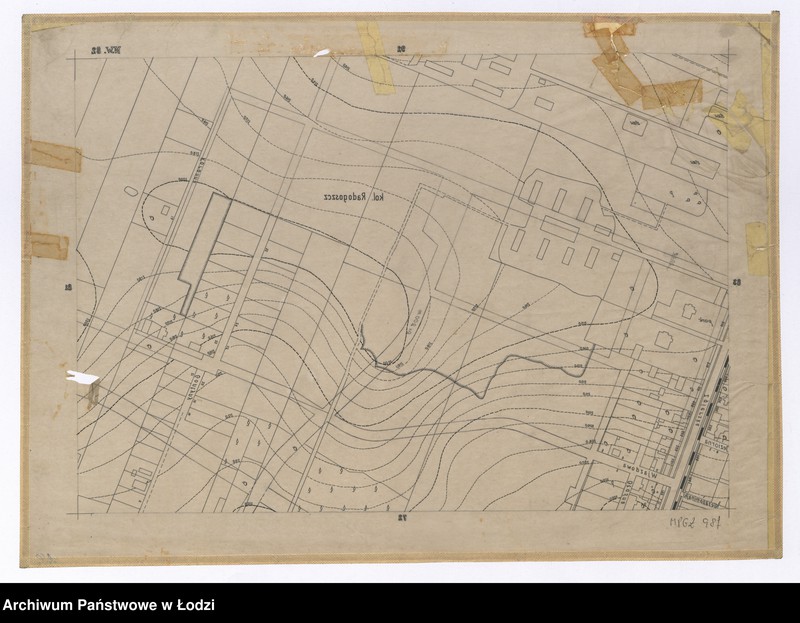 Obraz 2 z jednostki "Mapa sytuacyjno-wysokościowa Łodzi sekcja NW82 - ul.: Jeziorna, Niezapominajki, Zgierka, Wjazdowa, Głosna, Koronna, Gontyny, kolonia Radogoszcz"