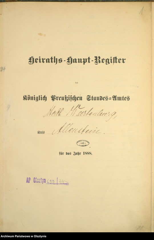 image.from.unit.number "Heiraths-Haupt-Register Nr 1 - 47"