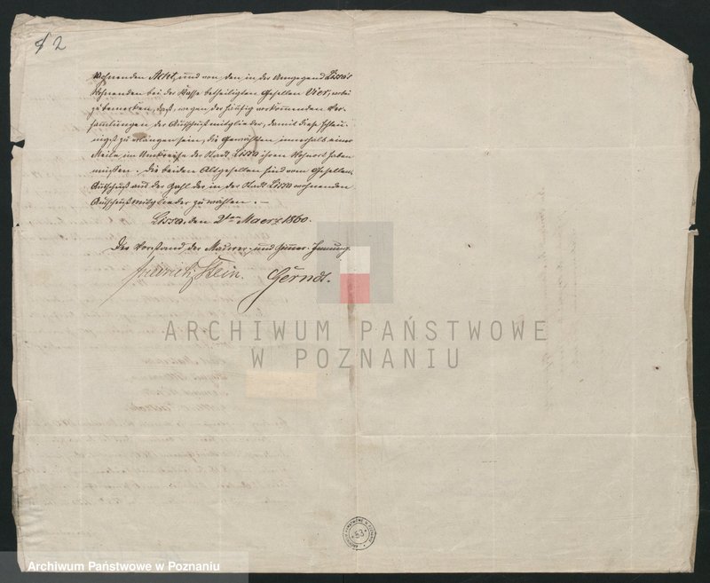 Obraz 3 z jednostki "[Władze cechu murarzy i cieśli w Lesznie czynią własne uwagi i przypominają przepisy dotyczące wyborów władz stowarzyszenia czeladników murarskich i ciesielskich w Lesznie]"