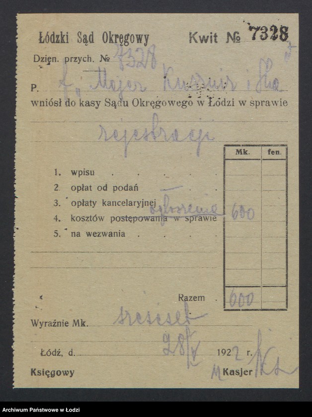 Obraz 9 z jednostki "Kusznir, Heller i S-ka – wyrób i sprzedaż towarów włókienniczych"