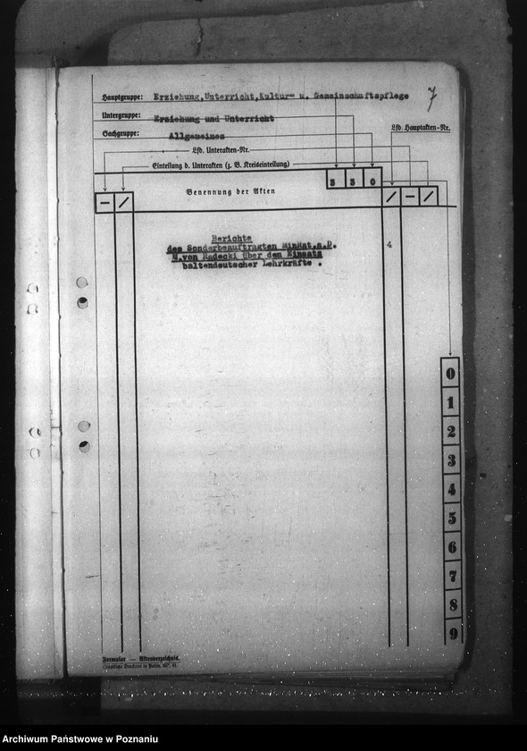 Obraz 11 z jednostki "Aktenplan der Abteilung III (Erziehung, Unterricht, Kultur- und Gemeinschafts- pflege)"