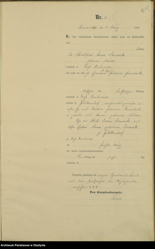 image.from.unit.number "Sterbe-Haupt-Register Nr 1 - 42"