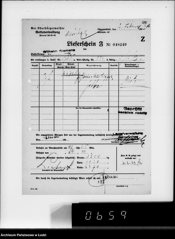Obraz 19 z jednostki "Lebensmitteleinkauf. Aufträge, [Lieferscheinen und Rechnungen] 17593-17610 [Dostawa ziemniaków do Getta]"