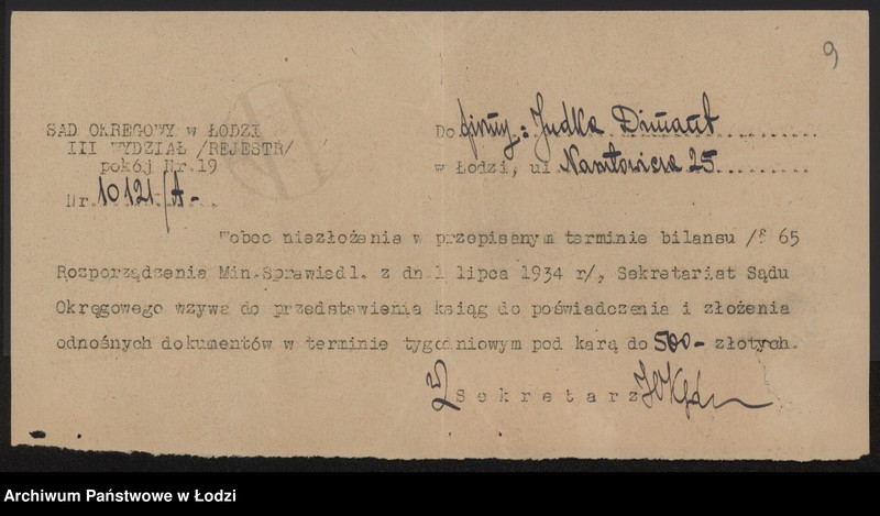 image.from.unit.number "Judka Dimant – drobna sprzedaż towarów bawełnianych"