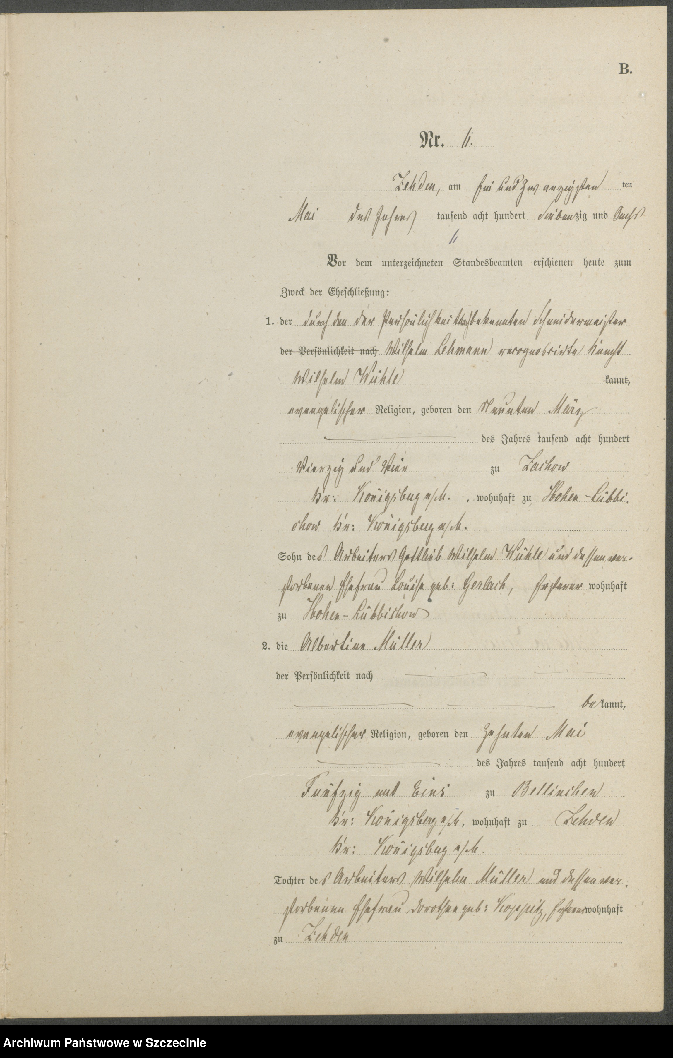 Skan z jednostki: Heiraths-Register (Haupt-Register)