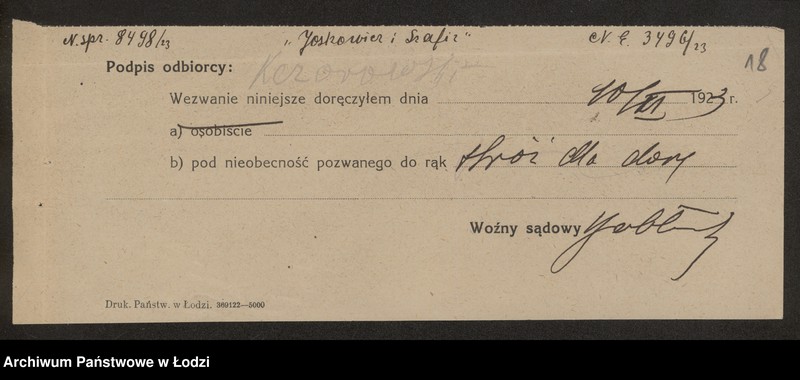 Obraz 20 z jednostki "Joskowicz i Szafir- fabrykacja i sprzedaz towarów wełnianych"