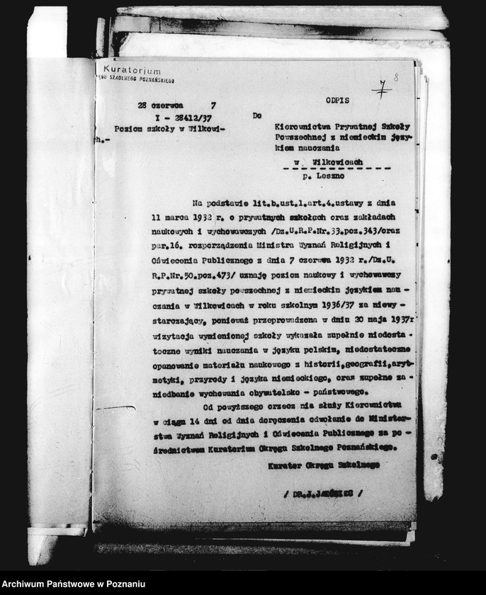 Obraz 11 z jednostki "Prywatna Szkoła Powszechna z niemieckim językiem nauczania Wilkowice, powiat Leszno"