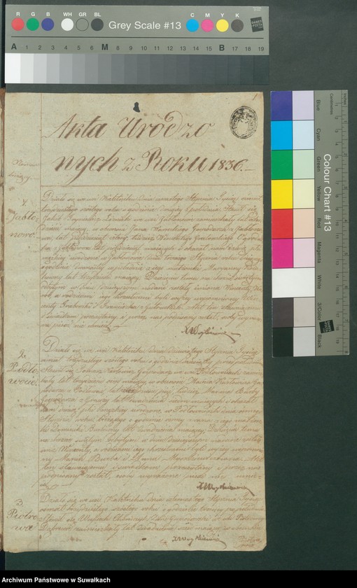 Obraz 3 z jednostki "Duplikat Aktów Urodzonych, Zaślubionych i Umarłych Parafii Kaletnickiey z Roku 1836"