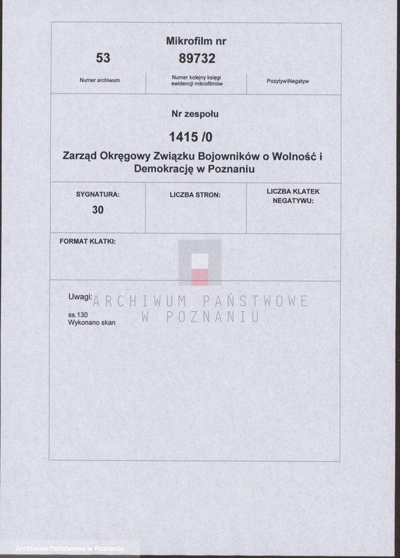 Obraz 2 z jednostki "Stenogram z Vl Okręgowego Zjazdu Delegatów Związku Bojowników o Wolność i Demokrację w Poznaniu."