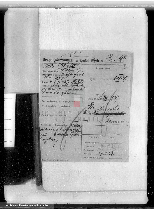 Obraz 7 z jednostki "Sprawa zmiany rodzaju użytkowania 426,34 ha gruntów leśnych w majątku Gosławice powiat koniński celem utworzenia deputatu rolnego dla staży leśnej"