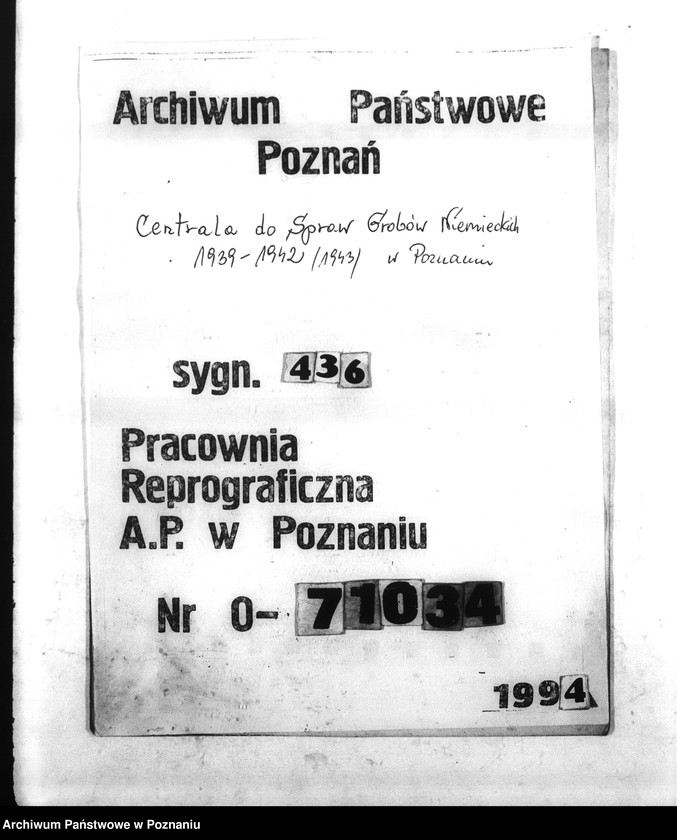 Obraz 1 z jednostki "Wykazy miejscowych Niemców, którzy zginęli w 1939 roku. Kreis Turek"