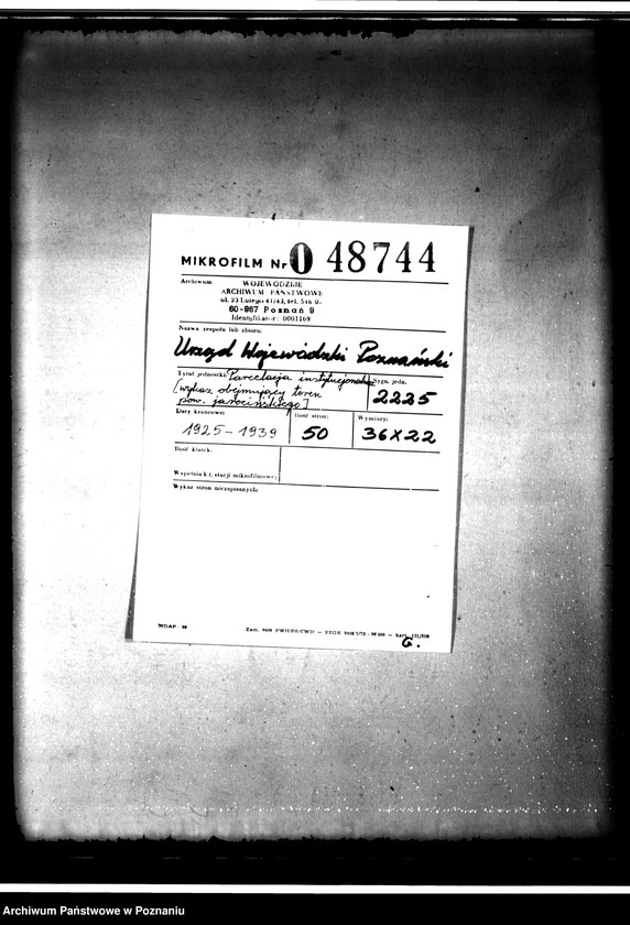 Obraz 2 z jednostki "Parcelacja instytucjonalna /wykaz obejmujący teren powiatu jarocińskiego"