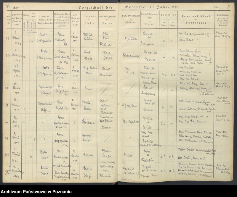 Obraz 7 z jednostki "Verzeichnis der Getauften"