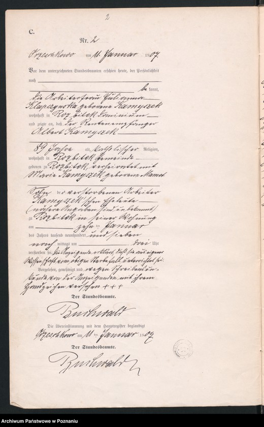 Obraz 5 z jednostki "Sterbe-Neben-Register"