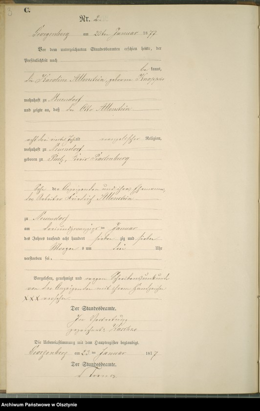 Obraz z jednostki "Sterbe-Neben-Register Nr 1 - 48"