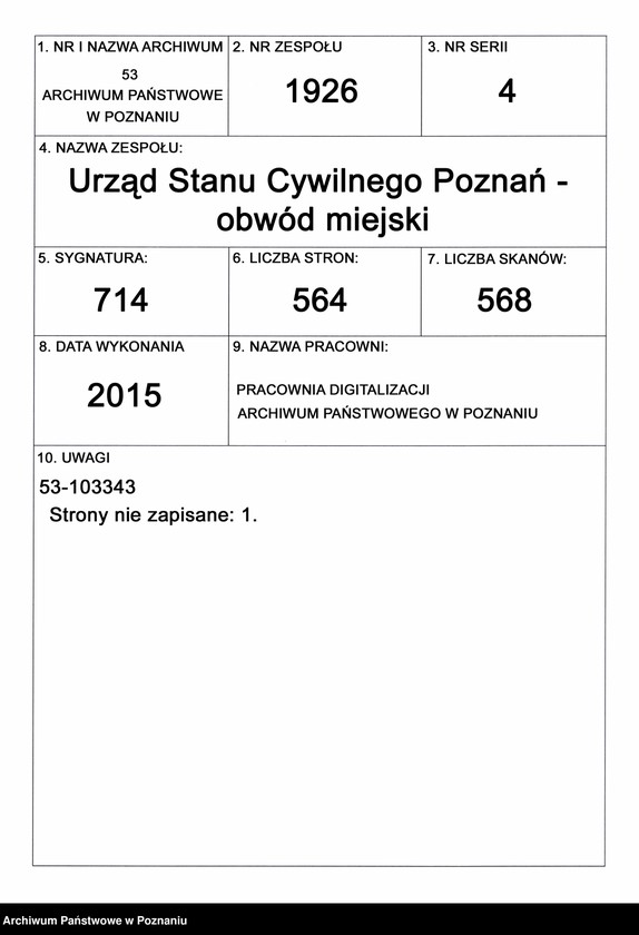 Obraz 1 z jednostki "Księga miejscowa zgonów t. I"