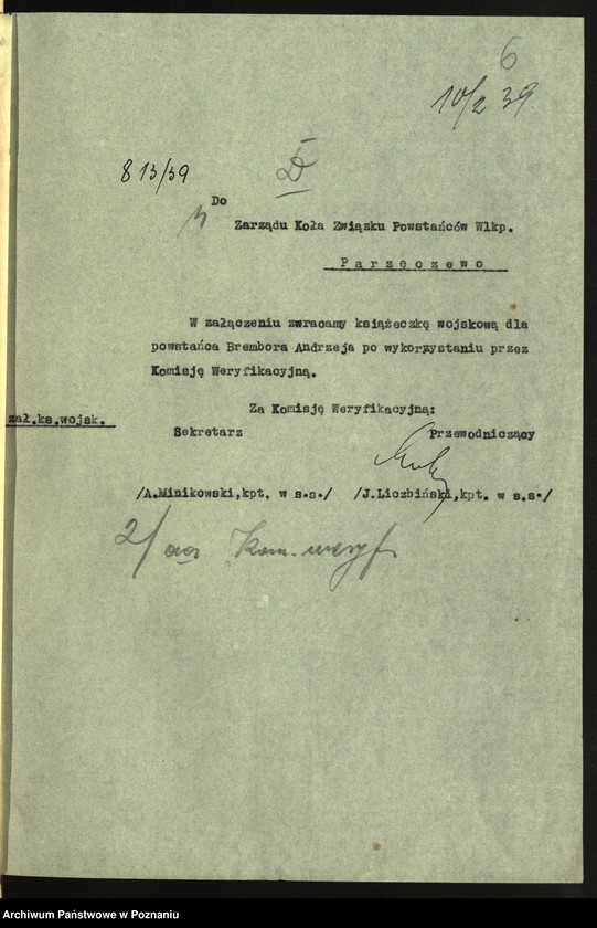 Obraz 10 z jednostki "Parzęczewo, powiat Kościan - akta koła."