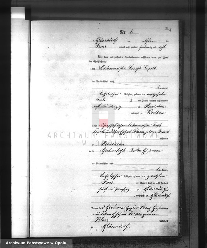Obraz z jednostki "[Urząd Stanu Cywilnego w Szklarach. Księga małżeństw za lata 1878-1879, 1882-1883]"