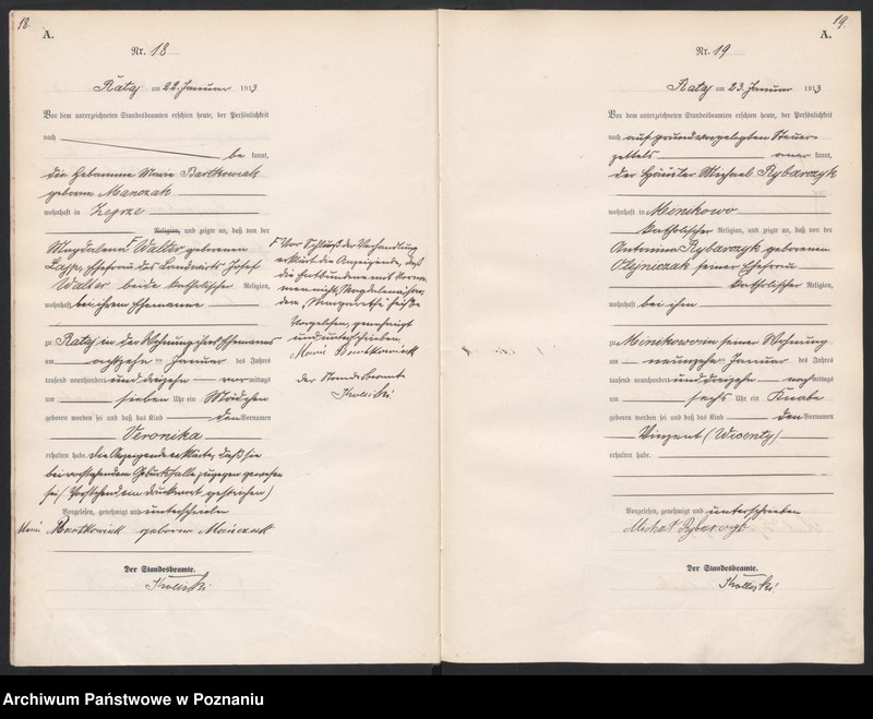 Obraz 12 z jednostki "Księga miejscowa urodzeń [Rejestr główny urodzeń]"