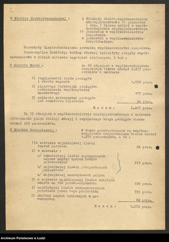 Obraz 3 z jednostki "Dyrekcja Okręgowa Kolei Państwowych - sprawozdania z rozwoju współzawodnictwa pracy"
