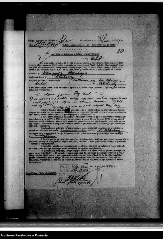 Obraz 14 z jednostki "Zatwierdzenie zakładu przemysłowego tartaku/ W. Machoy w Błotnicy powiat wolsztyński"