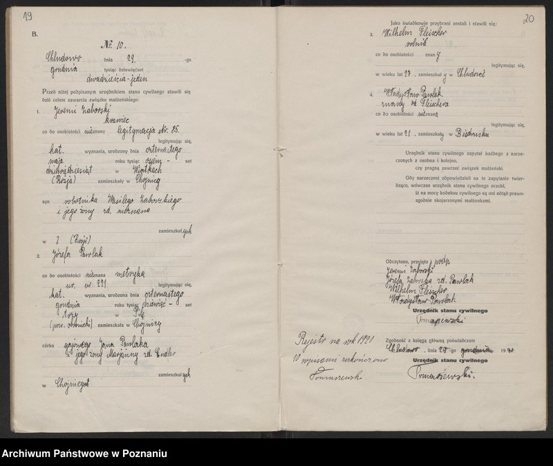 Obraz 12 z jednostki "Rejestr poboczny małżeństw"