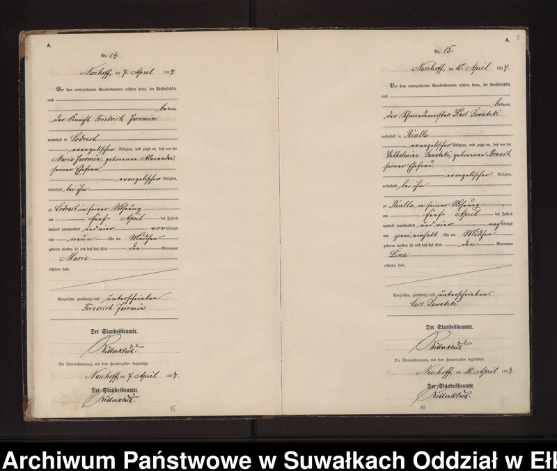image.from.unit.number "Geburts-Neben-Register des Preussischen Standes-Amtes Neuhoff Kreis Loetzen"