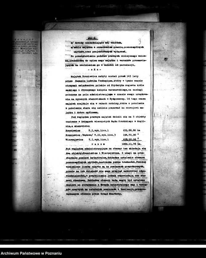 Obraz 8 z jednostki "Majątek Broniewice-Wierzejewice powiatu mogileńskiego wyłączenie z art. 4 i 5 ustawy o wykonaniu reformy rolnej"