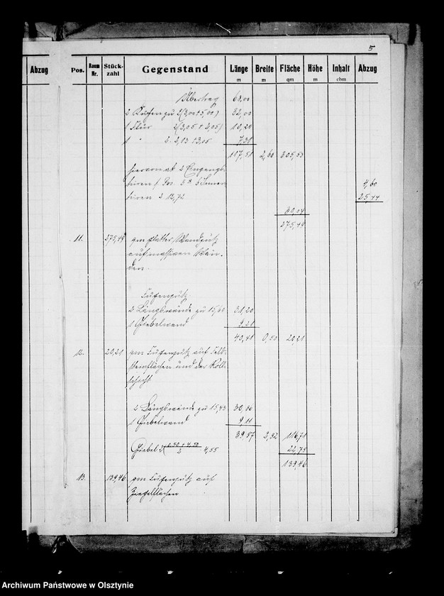 image.from.unit.number "Kosten- Anschlag zum Neubau eines Insthauses auf dem Pachtgute Serwillen, Kr. Rastenburg."