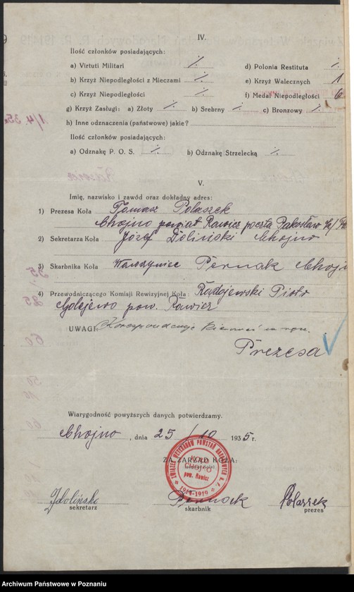 Obraz 5 z jednostki "Chojno, powiat Rawicz akta koła."