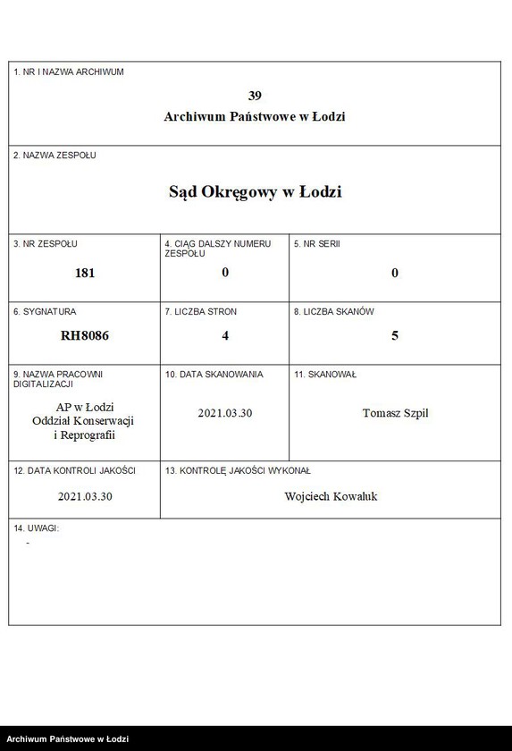 Obraz 1 z jednostki "Nusen Jeruzalski – magazyn gotowych ubrań w Brzezinach"