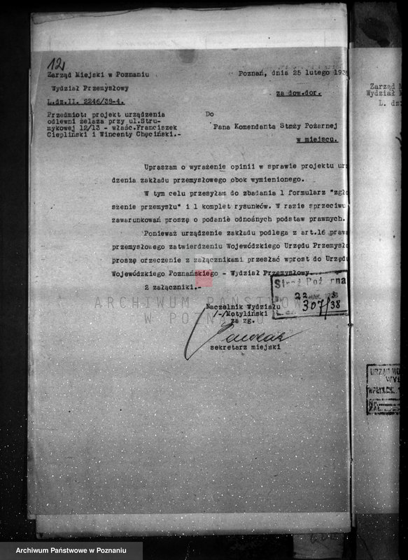 Obraz 16 z jednostki "Zatwierdzenie urządzenia odlewni żelaza Firmy Fr. Ciepliński i W. Chęciński w Poznaniu"