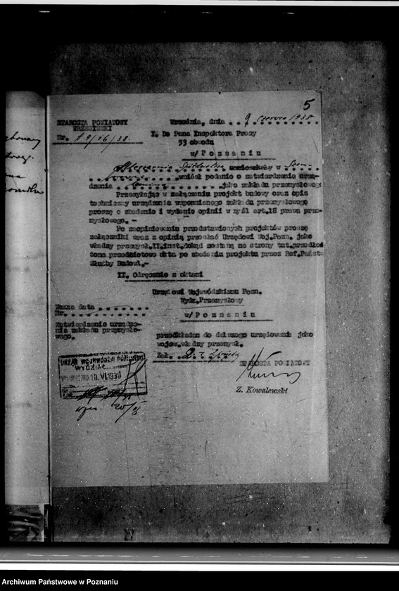 Obraz 9 z jednostki "Zatwierdzenie zakładu przemysłowego /mleczarni spółdzielczej/ w Szemborowie powiat wrzesiński"