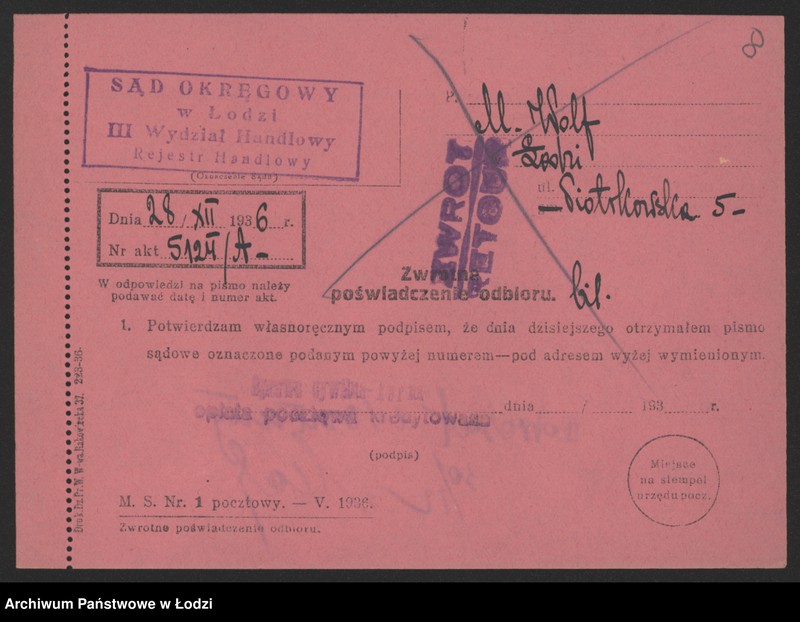 Obraz 10 z jednostki "Mojżesz Wolf - sprzedaż i wyrób manufaktury"