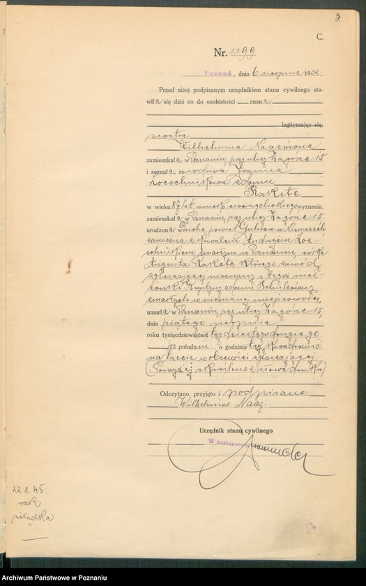 Obraz 5 z jednostki "Księga miejscowa zgonów tom III [Rejestr główny zgonów]"