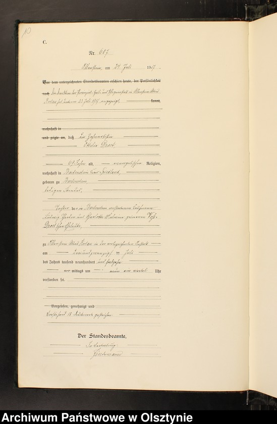 image.from.unit.number "Sterbe-Haupt-Register Tom II, Nr 599-996"