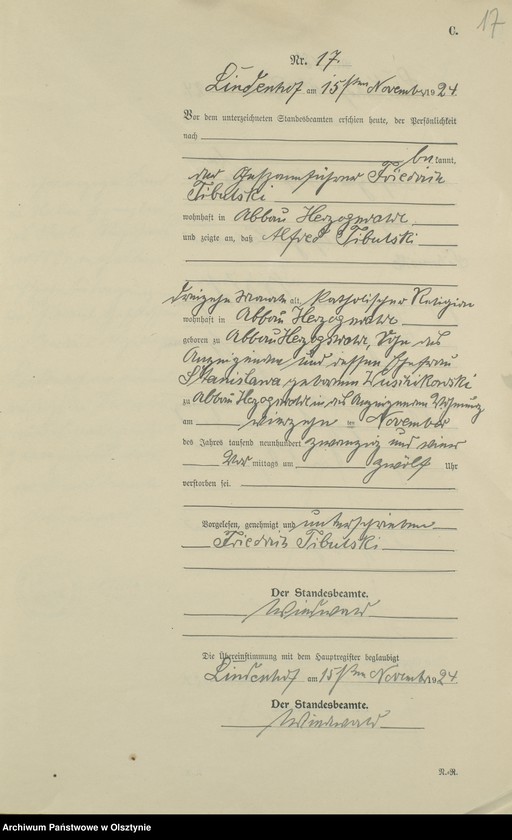 image.from.unit.number "Sterbe-Register / Neben-Register/ Nr 1 - 18"