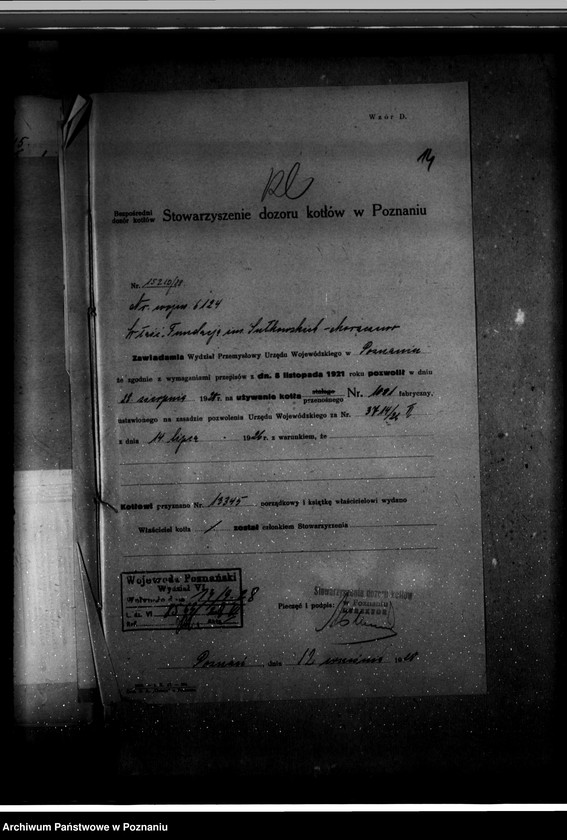 Obraz 18 z jednostki "Elektrownia Fundacji Sułkowskich w Rydzynie, pow. leszczyński nr woj. kotła 6124"