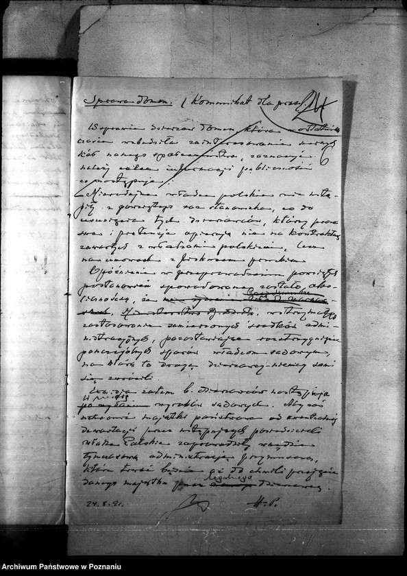 Obraz 10 z jednostki "Sprawy szczegółowo-administracyjne Prasa"